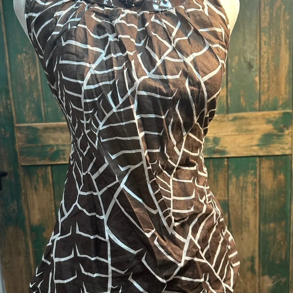 Tory Burch Asymmetrical White and Brown Blouse woman size s - Picture 10 of 14